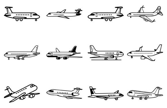 Air Plane Outline Vector Bundle: A Designer's Flight Plan