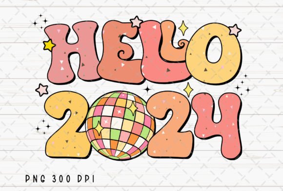 Celebrate 2024 with Retro New Year Sublimation Graphics