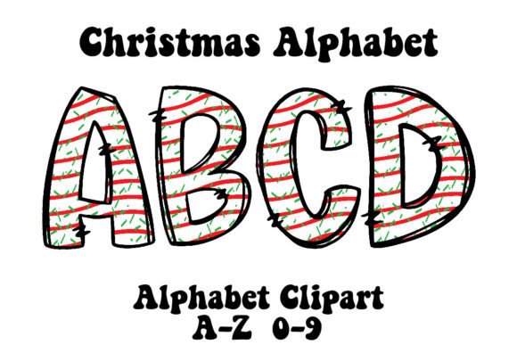 Christmas Alphabet Letters Candy Spinkle for Festive Designs