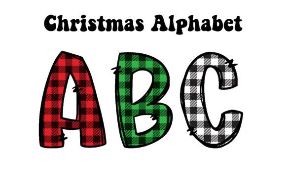 Christmas Alphabet PNG Buffalo Plaid: Your Festive Design Toolkit