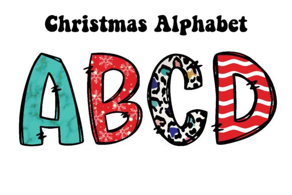 Christmas Alphabet PNG Cute Doodle: Festive Design Assets