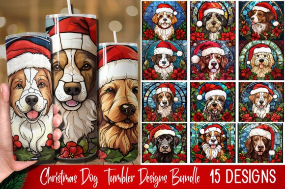 Christmas Dog Tumbler Designs Bundle: Festive Craft Assets