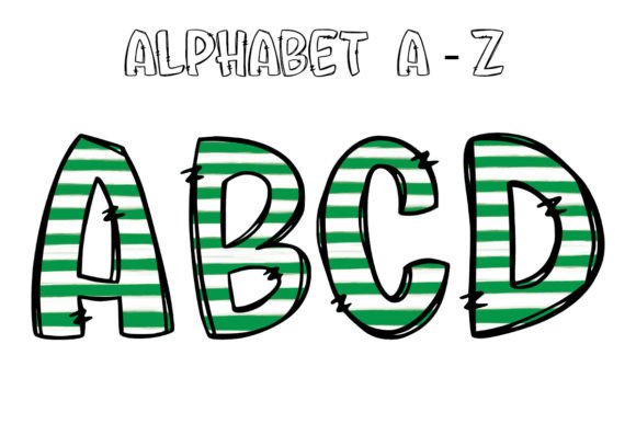 Christmas Doodle Alphabet Letters PNG3: A Festive Design Asset