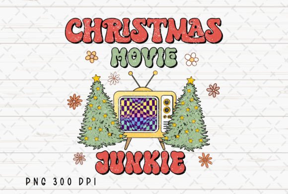 Christmas Movie Junkie Retro Vintage PNG: Designing with Nostalgia