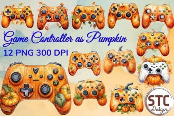 Game Controller As Pumpkin Sublimation: A Playful Asset for Autumn Designs