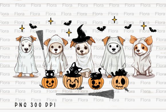 Ghost Dog Black Cat Pumpkin Halloween: A Design Asset for Autumn Projects