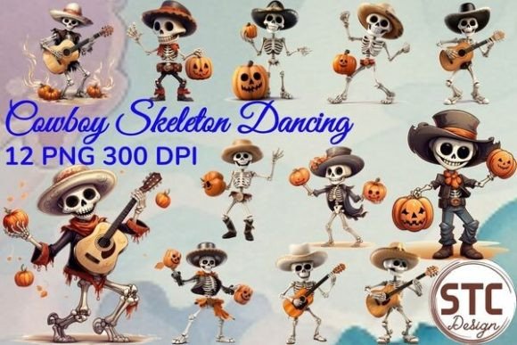Halloween Cowboy Skeleton Dancing Bundle: Spooky Western Style