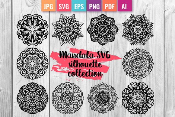 Mandala SVG Silhouettes Collection: 10 High-Quality Vector Designs