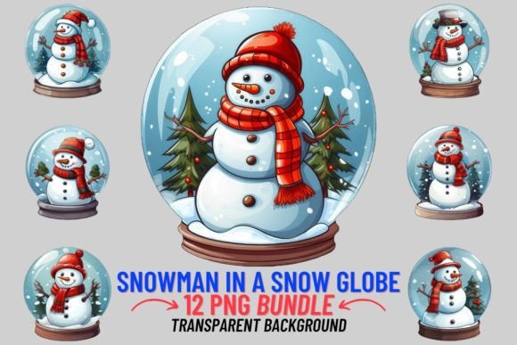 Snowman in a Snow Globe Sublimation: Winter Art for Every Creator
