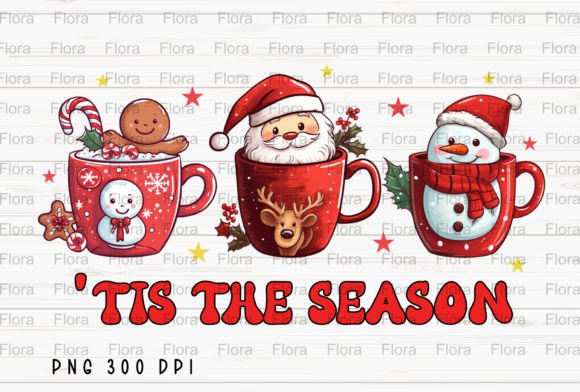 Tis the Season Santa Claus Hot Cocoa PNG: A Festive Design Asset