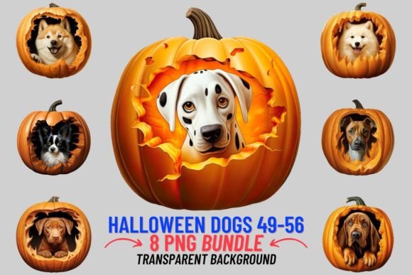 Watercolor Halloween Pumpkin Dogs: A Designer's Playful Asset