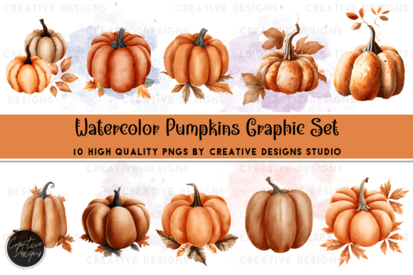 Watercolor Pumpkins: A Graphic Set for Seasonal Charm